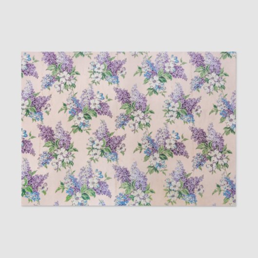 Lila und Lavender Lilacs auf Vintagem Hintergrund Seidenpapier (Vorderseite)