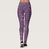 Lila und Lavender Mandala-Muster Leggings (Rückseite)
