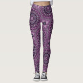 Lila und Lavender Mandala-Muster Leggings (Vorderseite)