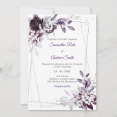 Lila und Lavender Silver Wedding Einladung (Vorderseite)