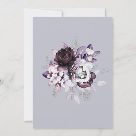 Lila und Lavender Silver Wedding Einladung (Rückseite)