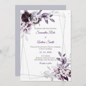 Lila und Lavender Silver Wedding Einladung (Vorne/Hinten)