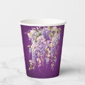 Lila und Lavender Wisteria Brautparty Pappbecher (Rückseite)