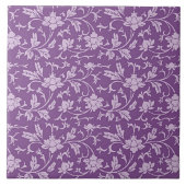 Lila und laventisches Blumenmuster Fliese (Vorderseite)