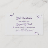 Lila und leicht grau Modernes, Verziert mit Monogr Visitenkarte (Rückseite)