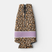 Lila und leopard Print Custom Monogram Flaschenkühler (Rückseite)