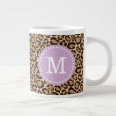 Lila und leopard Print Custom Monogram Jumbo-Tasse (Rechts)