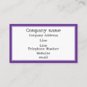 Lila und lila, fette minimalistische Visitenkarte (Rückseite)