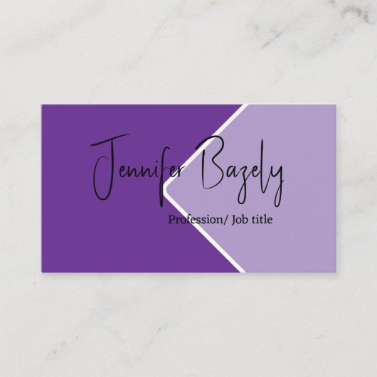 Lila und lila, fette minimalistische Visitenkarte (Vorderseite)