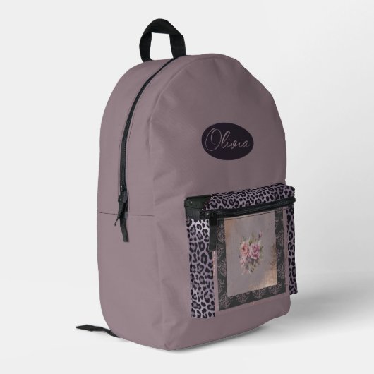 Lila und lila, Rose, Rucksack (Rückseitige Ecke links)