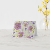 Lila und Lilac-Blumenkarte Karte (Gelbe Blume)