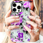 Lila und Lilac Monogram Floral Case-Mate iPhone Hülle