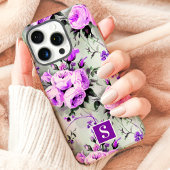 Lila und Lilac Monogram Floral Case-Mate iPhone Hülle