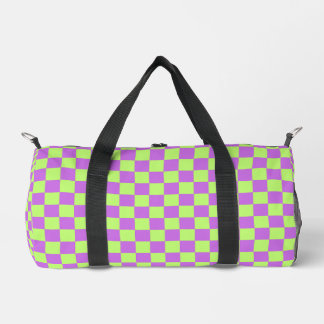 Lila und Limette karierte Print Cut Sew-Tasche Duffle Bag