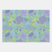 Lila und Limoner Blumenkochtopf Geschenkpapier Set (Vorderseite)