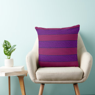 Lila und Magenta Muster gestreift Kissen