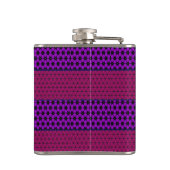 Lila und Magenta Muster gestreifte Monogramm Flachmann (Rückseite)