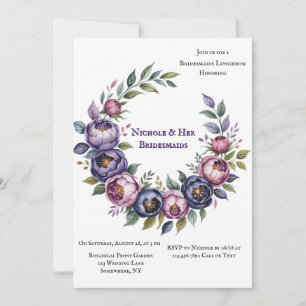 Lila und Magenta Peony Bridesmaids Luncheon Einladung