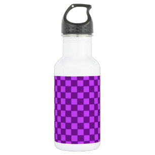 Lila und Magenta Schachbrettmuster Edelstahlflasche