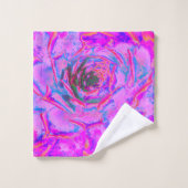 Lila und Magenta Succulent Sedum Rosette Badhandtuch Set (Waschlappen)