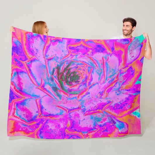 Lila und Magenta Succulent Sedum Rosette Fleecedecke (Beispiel)