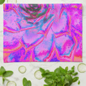 Lila und Magenta Succulent Sedum Rosette Geschirrtuch (Gefaltet)