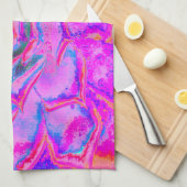 Lila und Magenta Succulent Sedum Rosette Geschirrtuch (Viertel Falte)