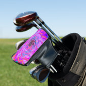 Lila und Magenta Succulent Sedum Rosette Golf Headcover (In Situ)