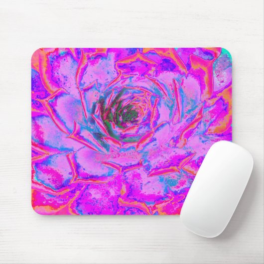 Lila und Magenta Succulent Sedum Rosette Mousepad (Mit Mouse)