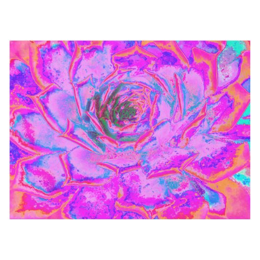 Lila und Magenta Succulent Sedum Rosette Tischdecke (Vorderseite (Horizontal))