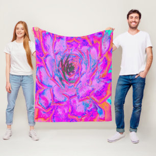 Lila und Magenta Sukkulente Sedumrosette Fleecedecke