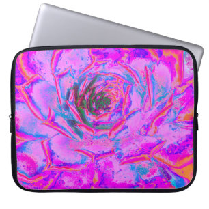 Lila und Magenta Sukkulente Sedumrosette Laptopschutzhülle