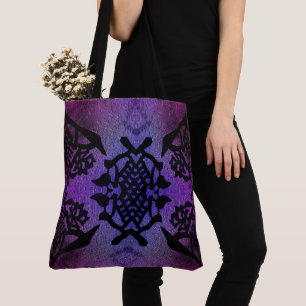 Lila und Magenta symmetrisches Muster Tasche