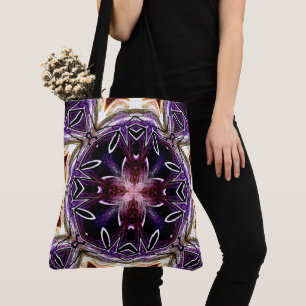 Lila- und Magentakosmos-Kaleidoskopmuster Tasche