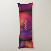 lila und magenträhnlicher abstrakter Text Seitenschläferkissen (Rückseite (Vertikal))