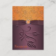 Lila und Mandarine florale Verschlusskarte