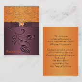 Lila und Mandarine florale Verschlusskarte Begleitkarte (Vorne/Hinten)