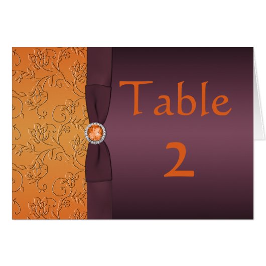 Lila und Mandarine-Tabellen-Karte (Vorderseite (Horizontal))