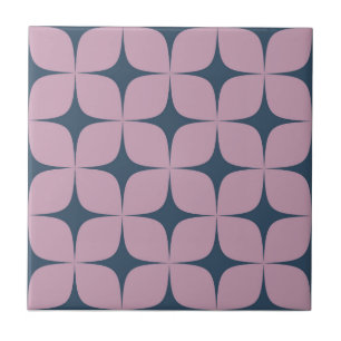 Lila und Marineblau Mid-Century Modern Vintage Fliese