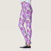 Lila und Mauve Floral Clusters Leggings (Links)