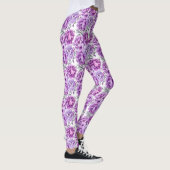 Lila und Mauve Floral Clusters Leggings (Rechts)
