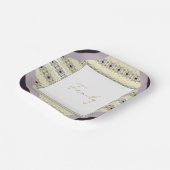 Lila und Mauve Floral Pappteller (Gewinkelt)