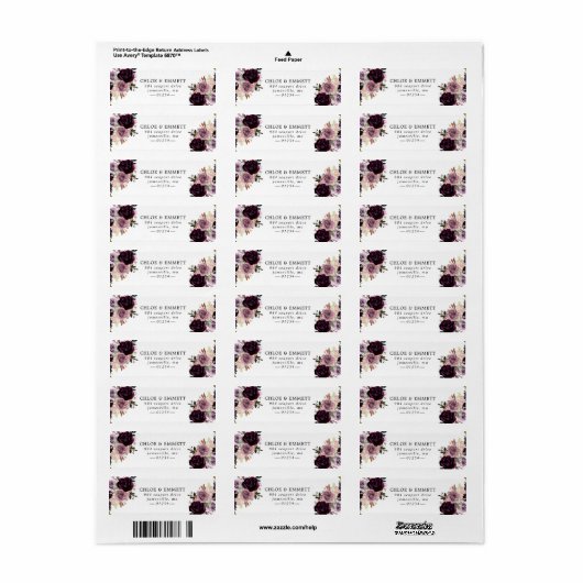 Lila und mauve rosa Rücksendeadresse (Vorne)