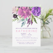 Lila und mauvfarbenes Brautparty Einladung (Stehend Vorderseite)