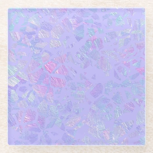 Lila und mehrfarbige Flakes Glasuntersetzer (Vorderseite)