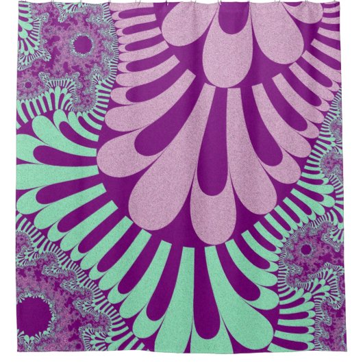 Lila und Mini-Grünschleife Duschvorhang (Vorderseite)