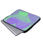 Lila und Mini Retro Herzdesign Laptopschutzhülle (Vorne Knopf)