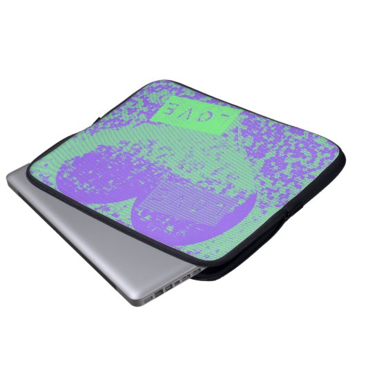 Lila und Mini Retro Herzdesign Laptopschutzhülle (Vorne Knopf)