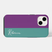 Lila und Minusfarbenblock-Gehäuse iPhone Hülle (Rückseite (Horizontal))