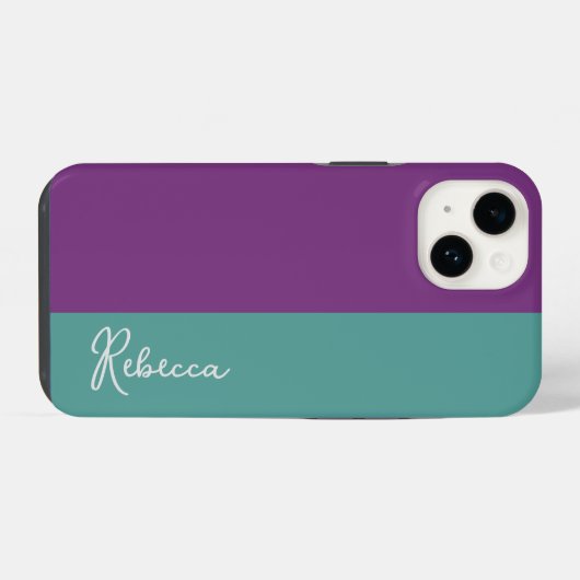 Lila und Minusfarbenblock-Gehäuse iPhone Hülle (Rückseite (Horizontal))